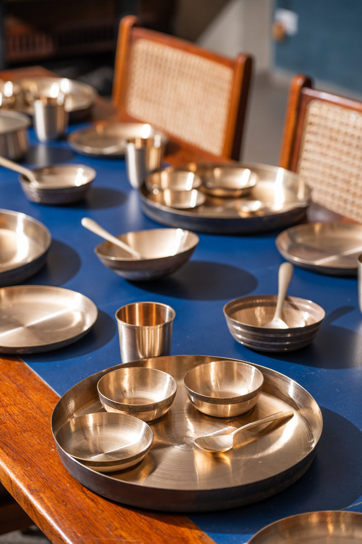 Kansa Thali Set 50 Pieces traditional Indian dinner set