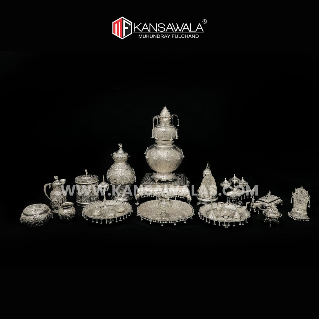 German Silver Mandap set for Gujarati weddings and ceremonies