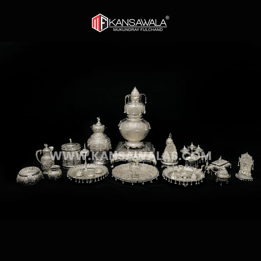 German Silver Mandap set for Gujarati weddings and ceremonies