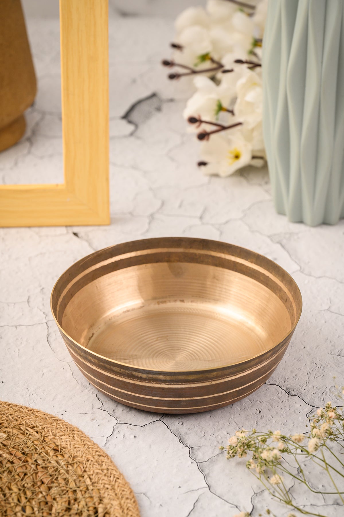 Huda MFG. Co. Bronze (Kansa) Serving Bowl / Kadai | 400g Traditional Health & Cooking Bowl