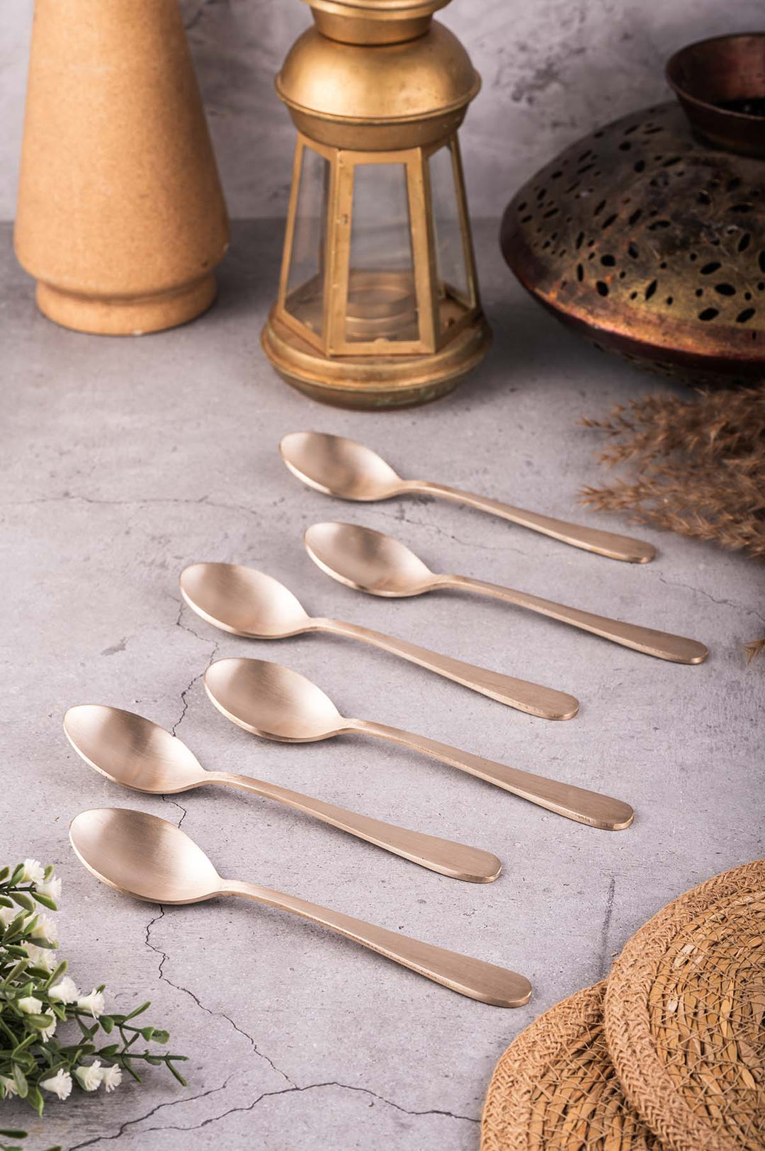 Bronze Spoon Set / Cutlery Set - 6 Pc