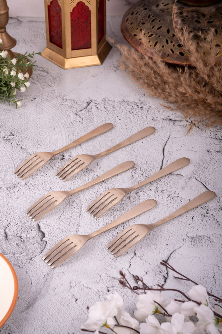 Bronze Fork Set / Cutlery Set – 6 Pc
