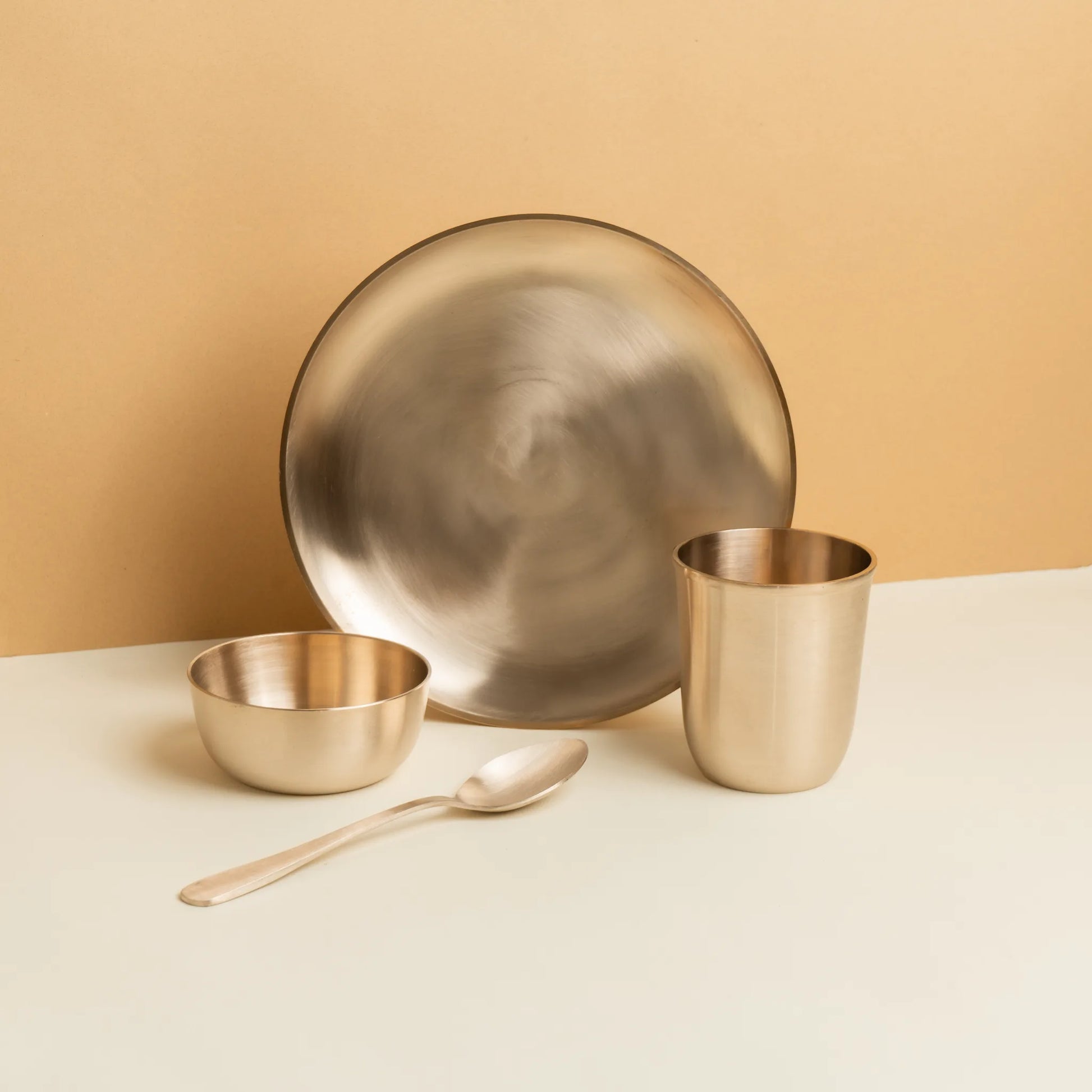 Kansawala bell metal baby food set, matte finish, view 9
