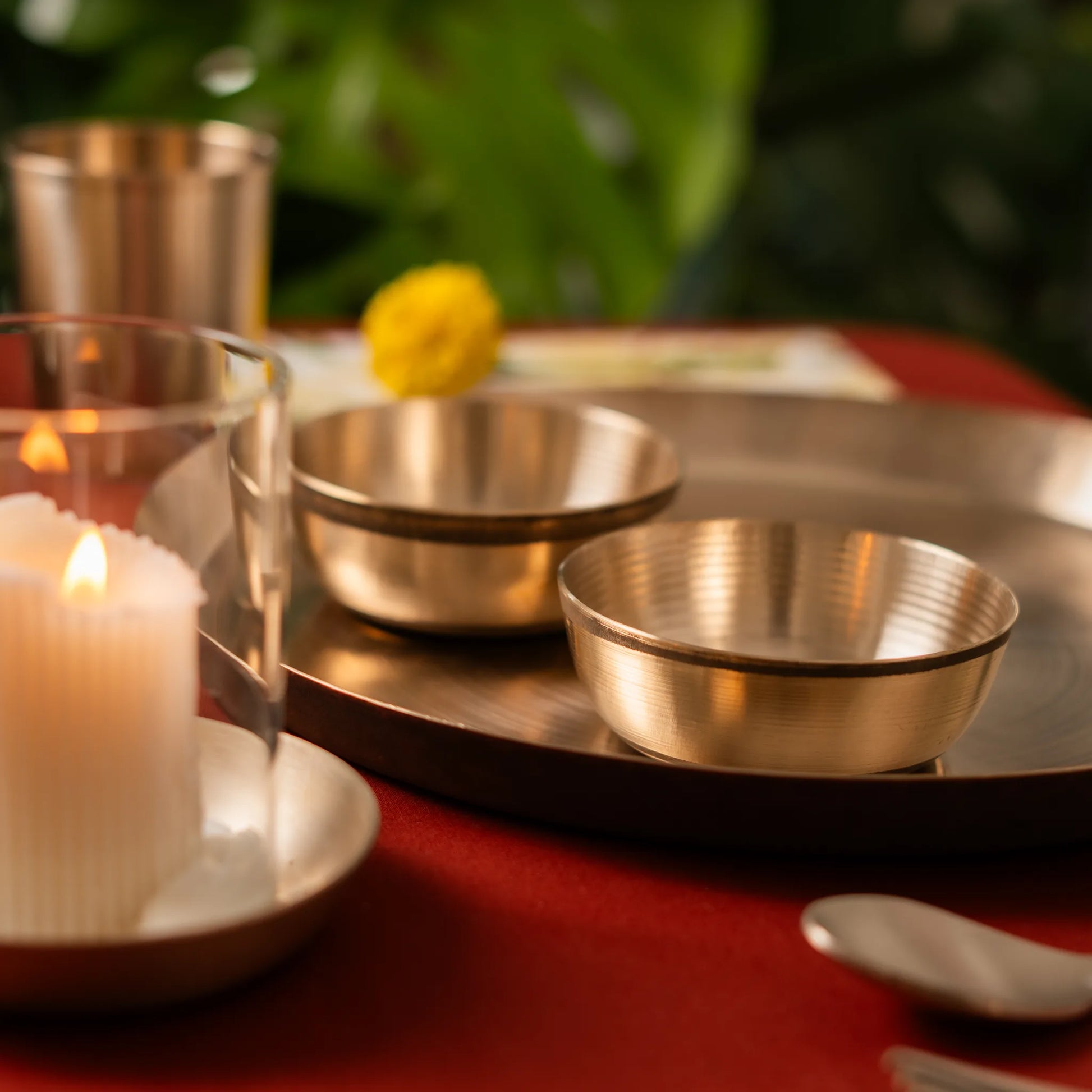 Kansawala bell metal dinner plate hand beaten