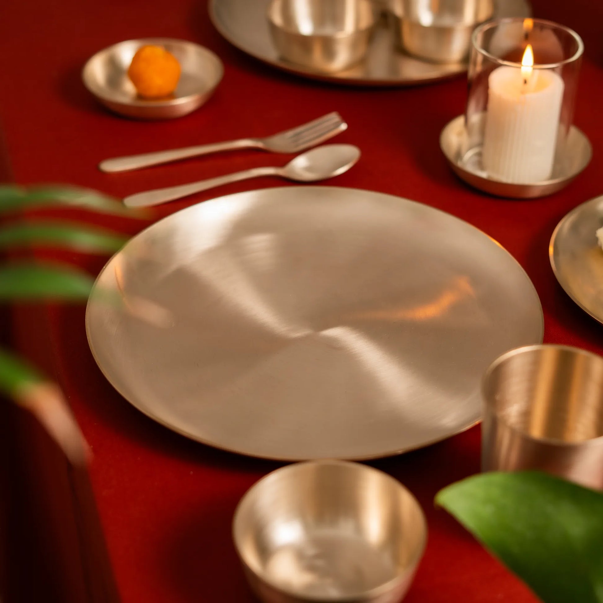 Kansawala bell metal dinner plate matte finish