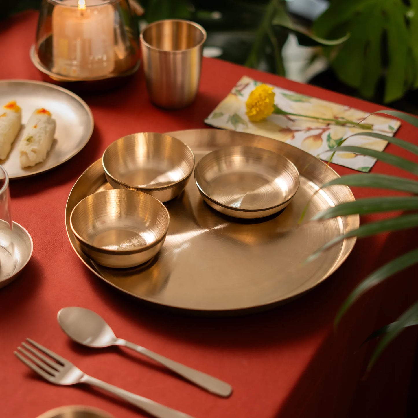 Kansawala bell metal dinner set traditional 9 handmade 2, hand-beaten kansa