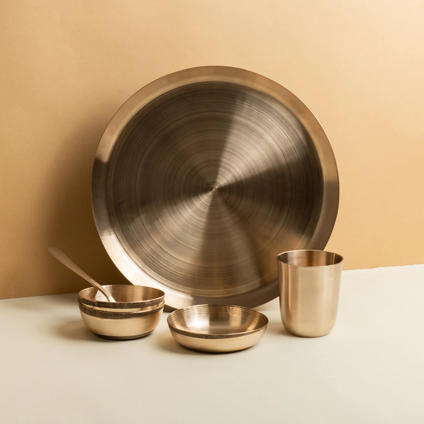 Kansawala bell metal dinner set traditional hand beaten handmade