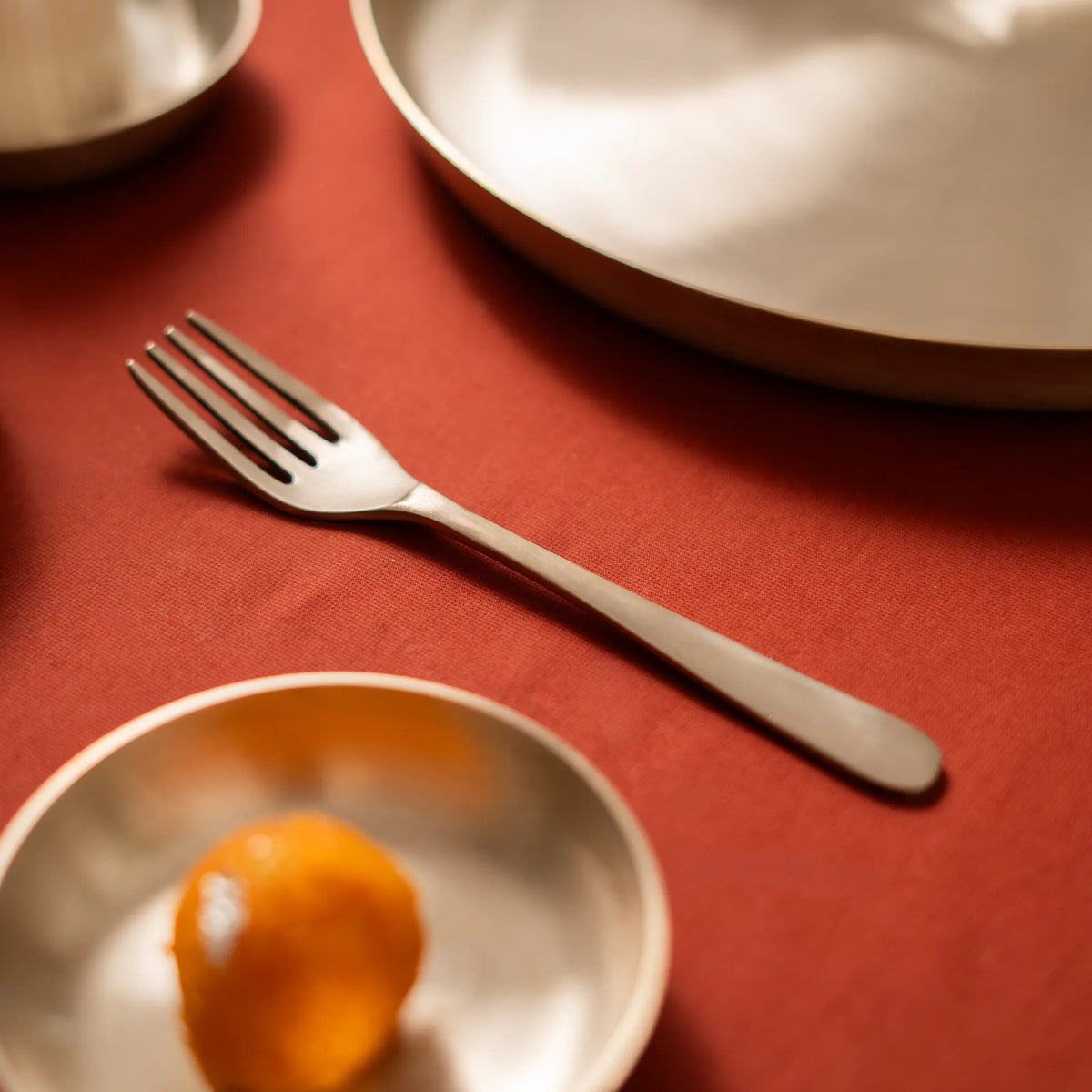 Kansa Fork Set in bell metal, matte finish by Kansawala