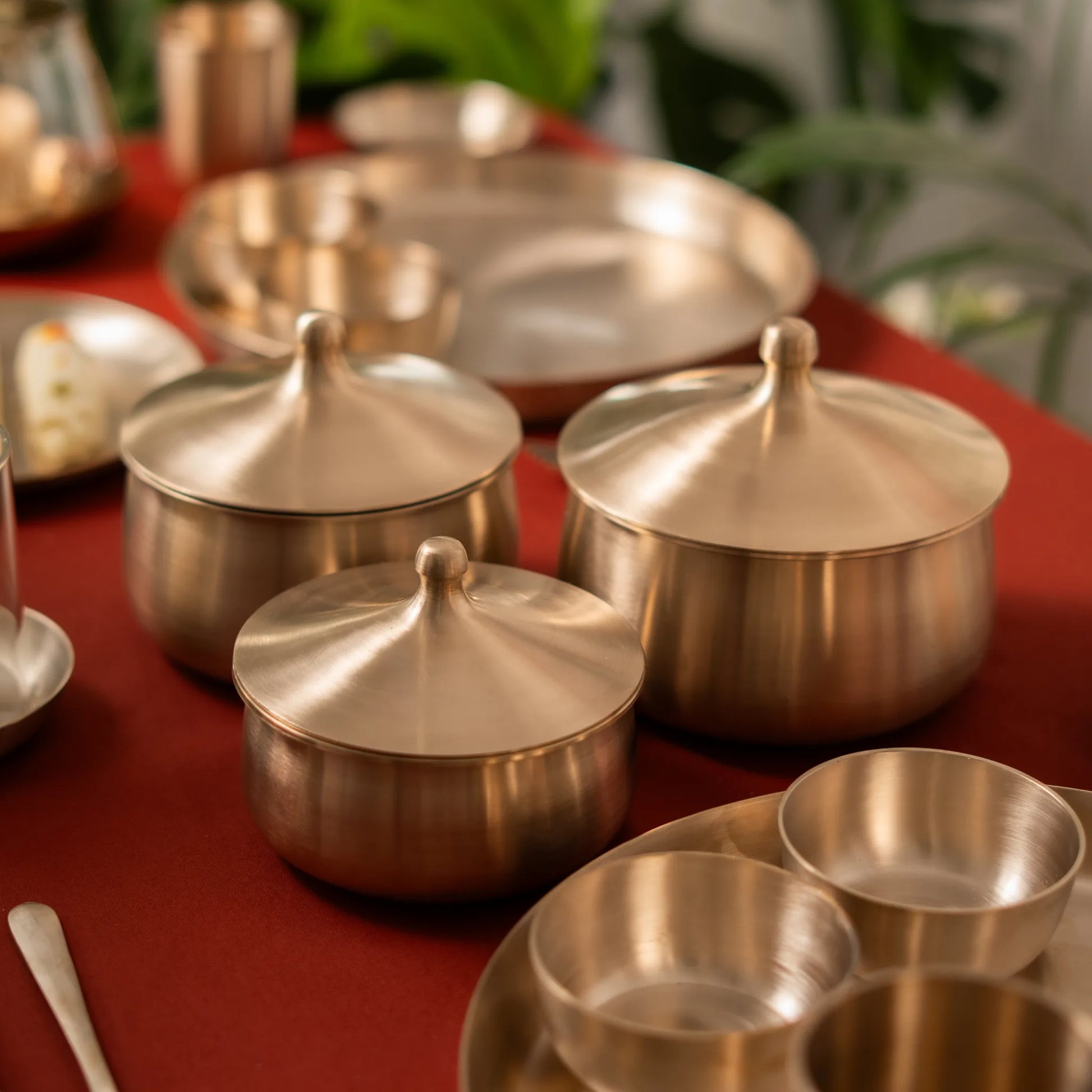 Kansa Serving Bowl in bell metal, matte finish by Kansawala