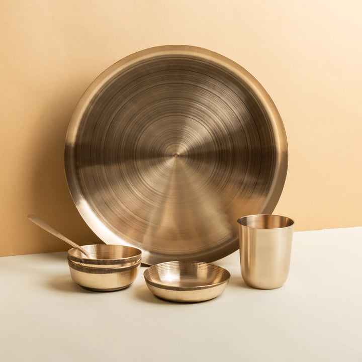 Kansawala bell metal thali set traditional hand beaten handmade 2