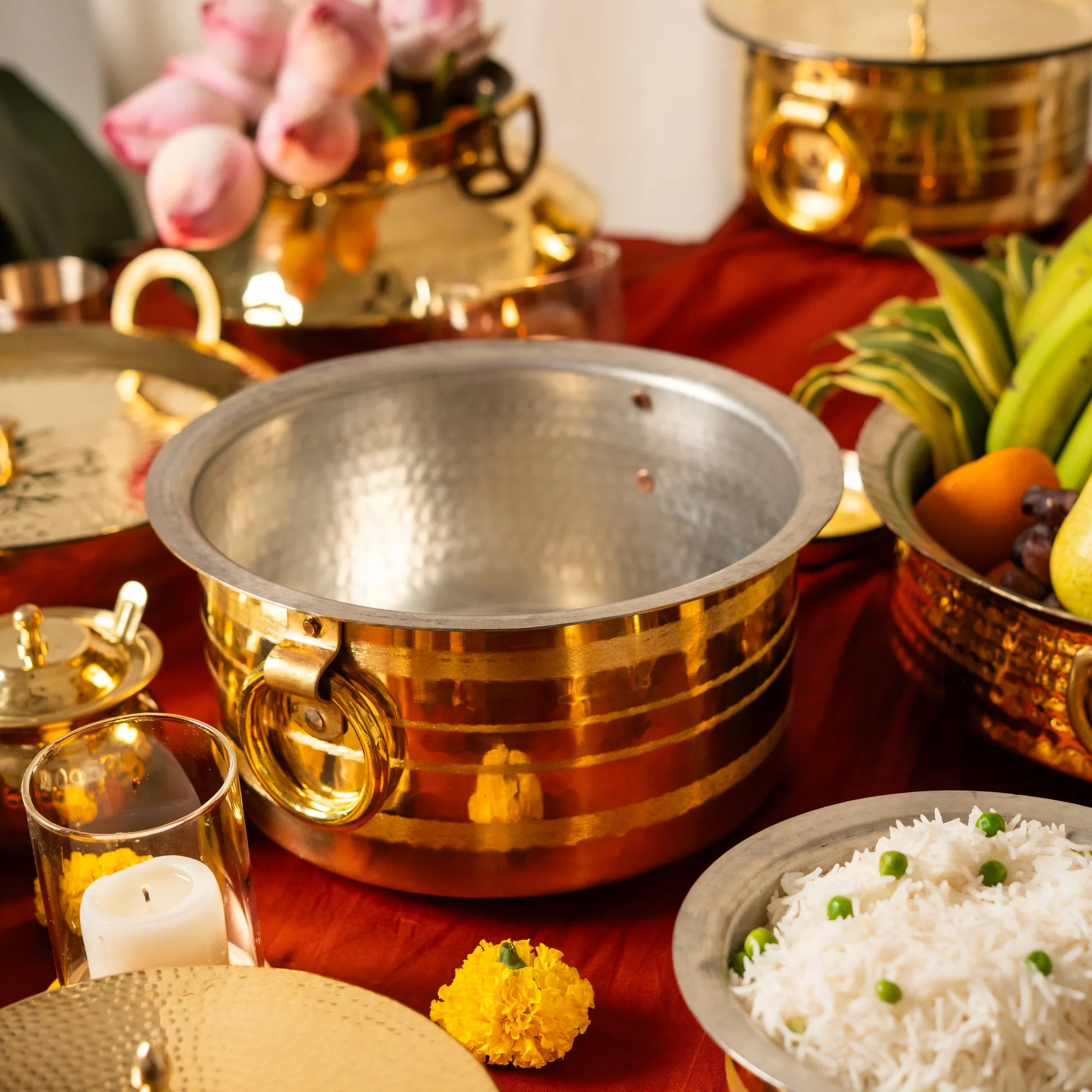 Kansawala brass bhagona milk boiling pot, view 8