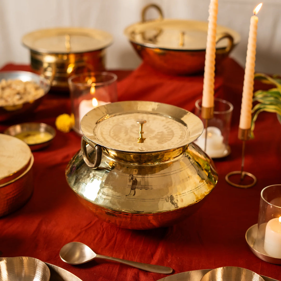 Kansawala brass biryani handi for cooking, view 7