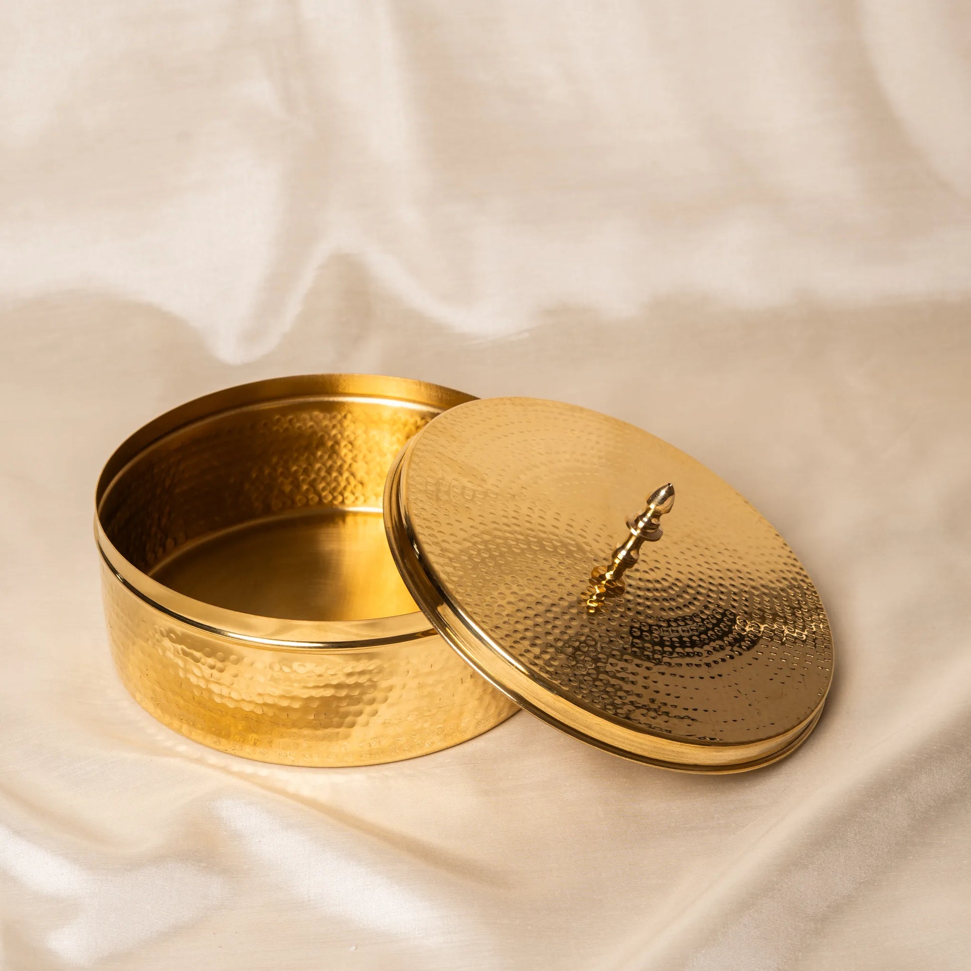 Kansawala brass chapati box housewarming gift