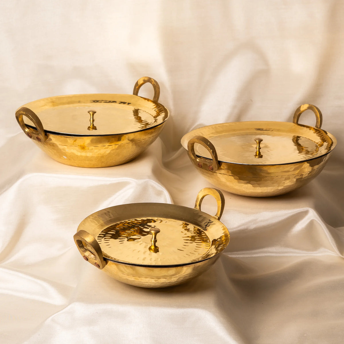 Kansawala brass kadhais set housewarming gift