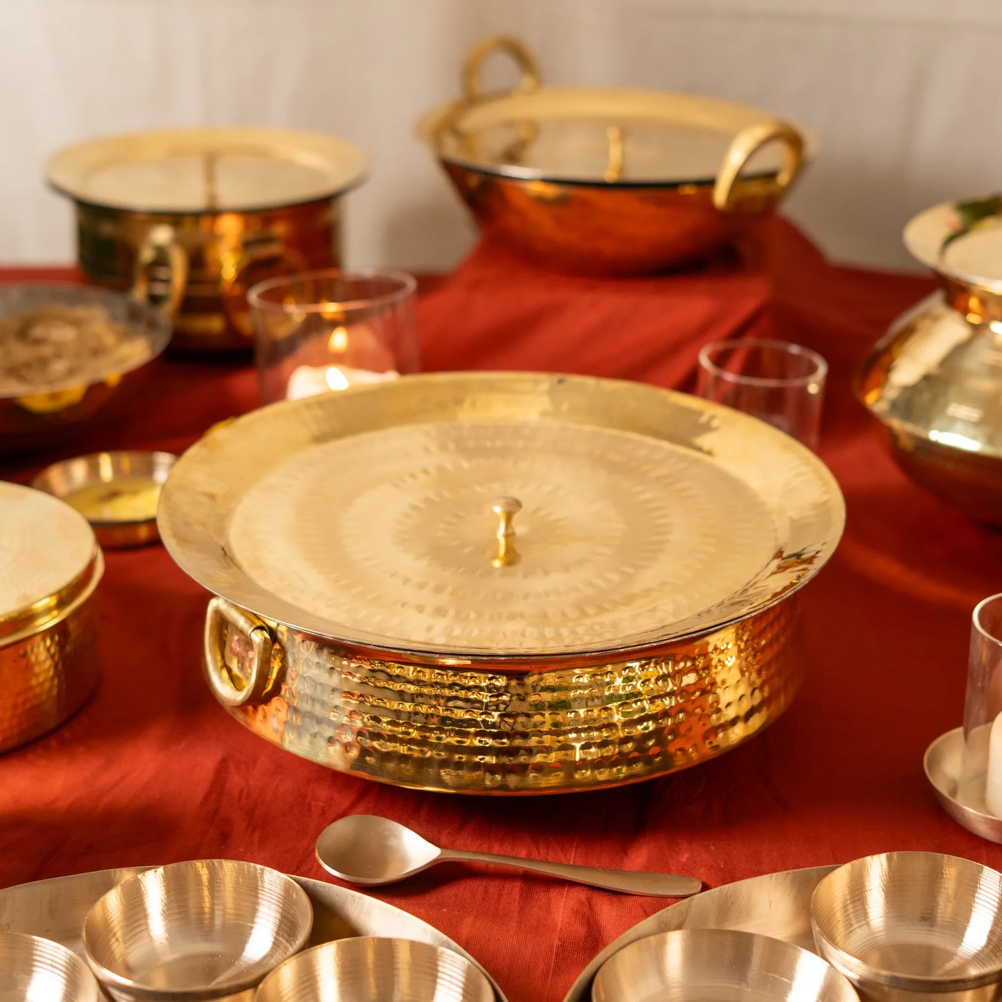 Kansawala brass lagan shallow cooking pot, view 8
