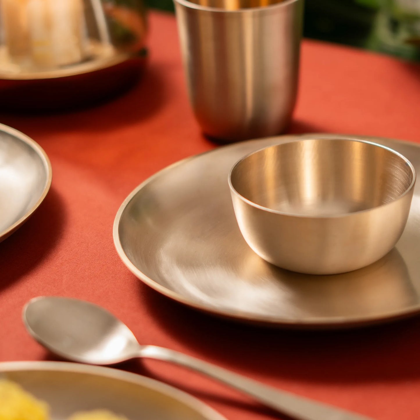Kansawala bronze baby annaprashan set, matte finish, view 10