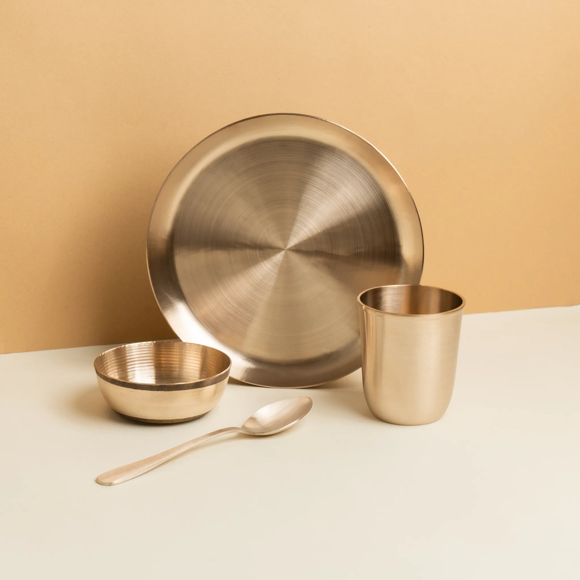 Kansawala bronze baby annaprashan set handmade, hand-beaten kansa