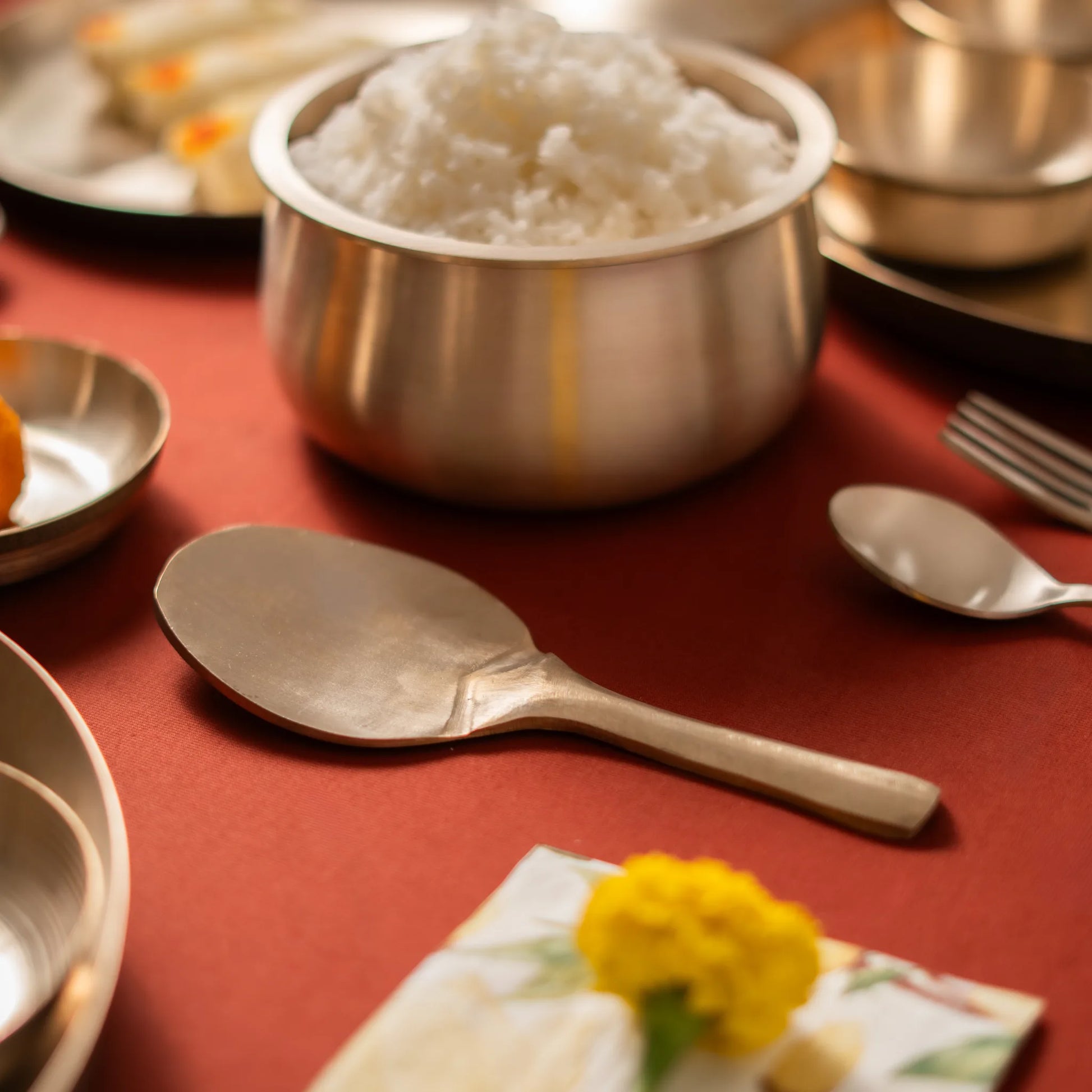 Kansa Serving Spoon Set, dal serving ladle by Kansawala
