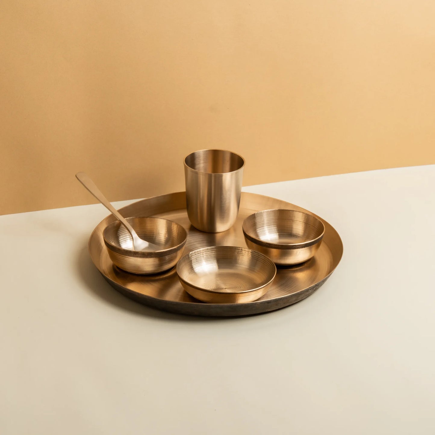 Kansawala bronze dinner set ayurvedic handmade 2, hand-beaten kansa