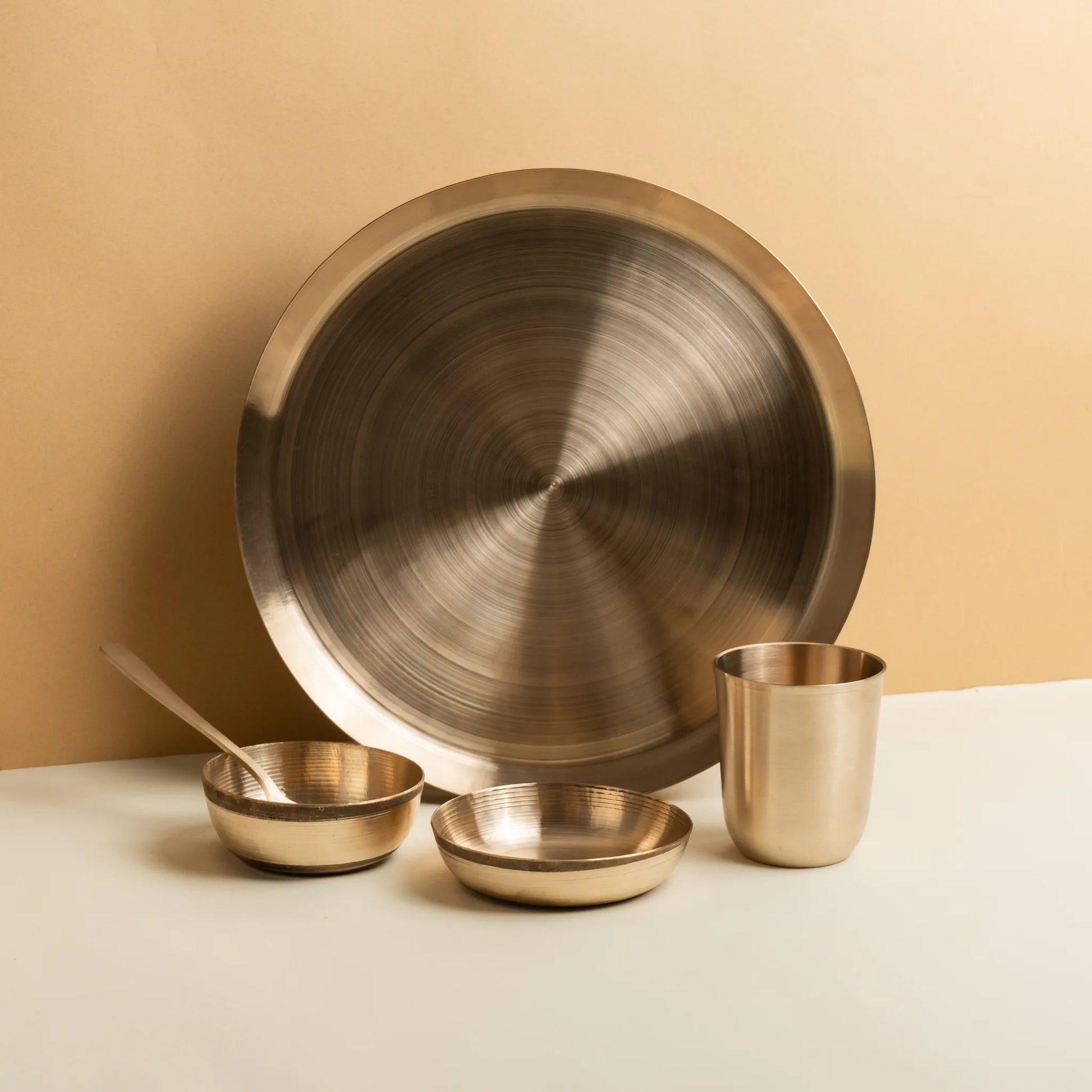 Kansawala bronze dinner set ayurvedic handmade, hand-beaten kansa