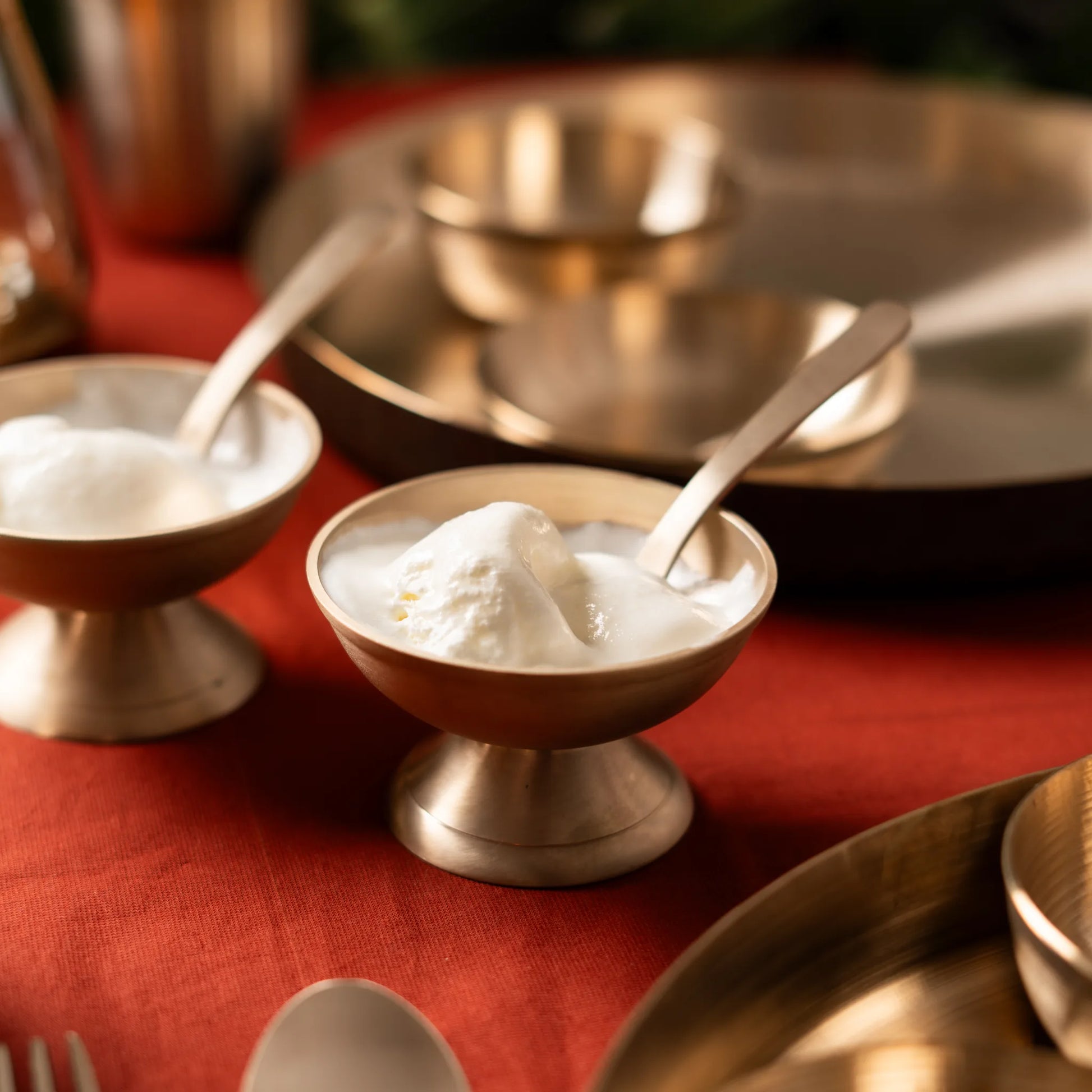 Kansawala bronze ice cream katori, matte finish