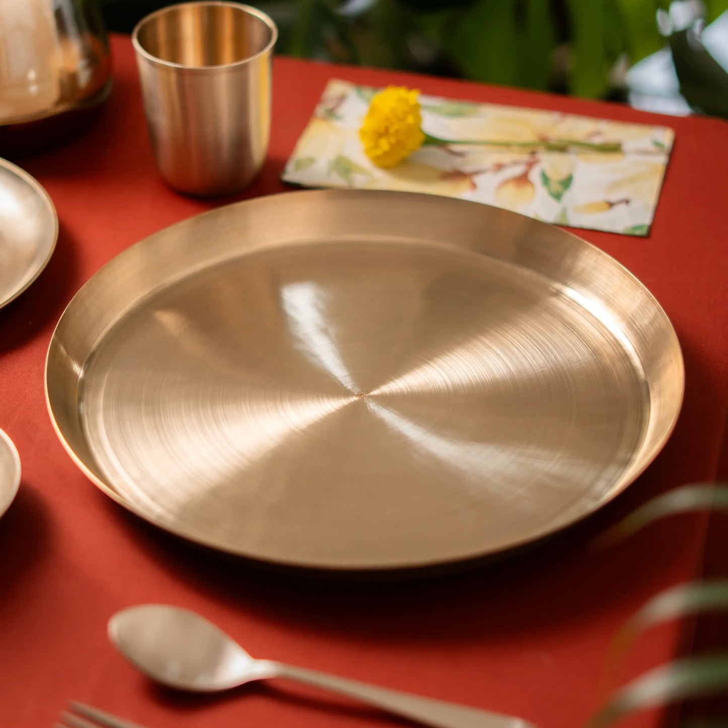 Kansawala bronze plate ayurvedic eating handmade, hand-beaten kansa