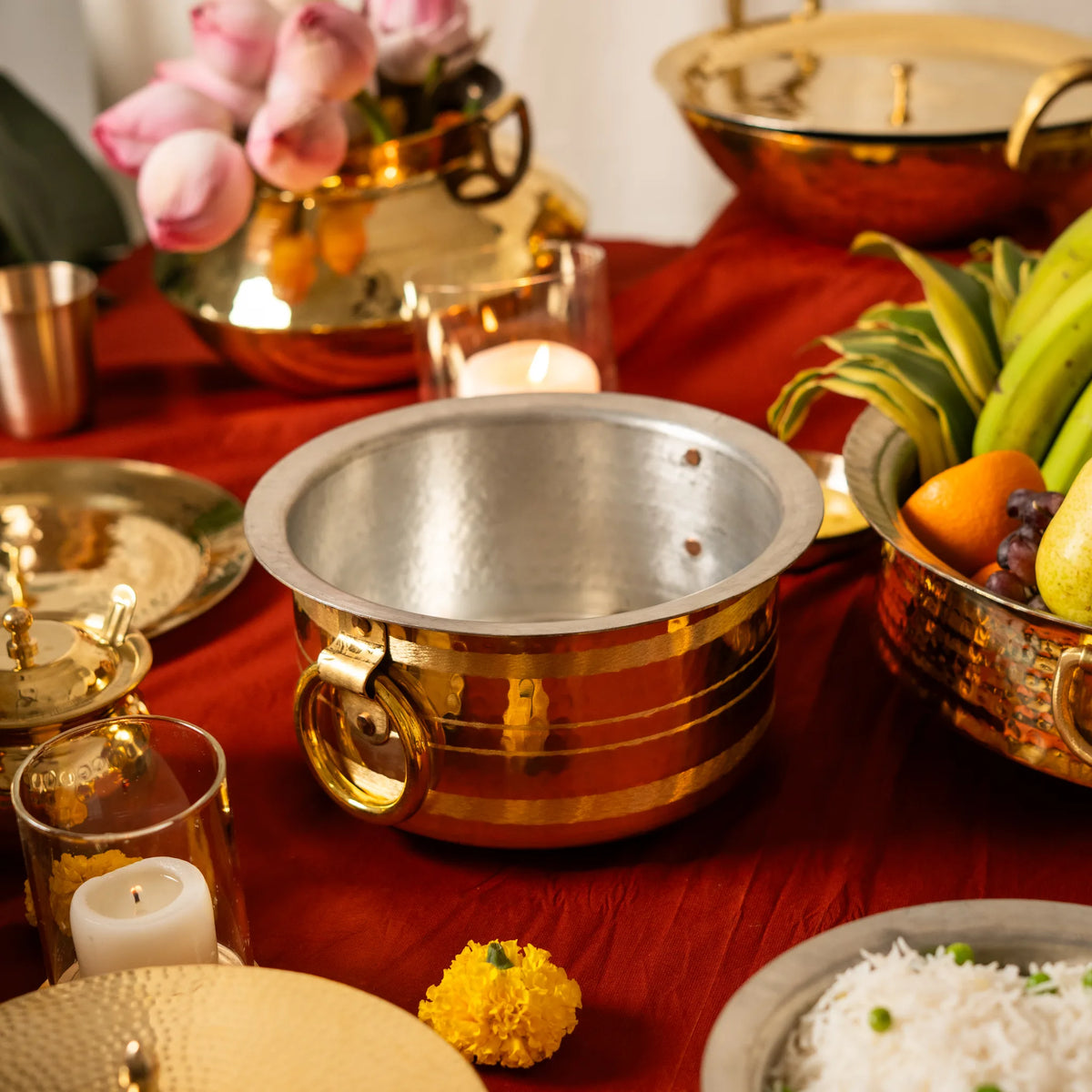 Kansawala hammered brass patila cookware 10 brass