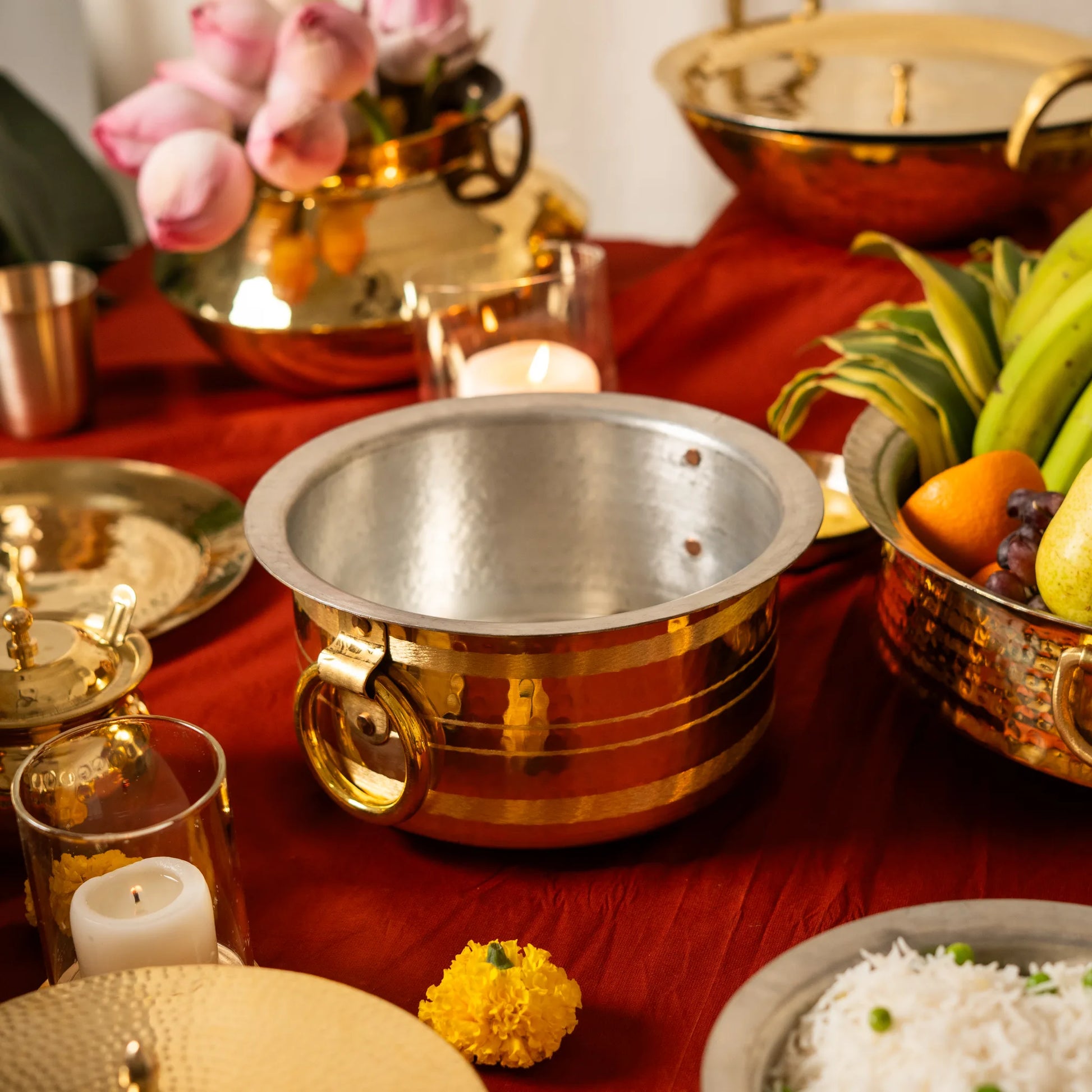 Kansawala hammered brass patila cookware, view 10