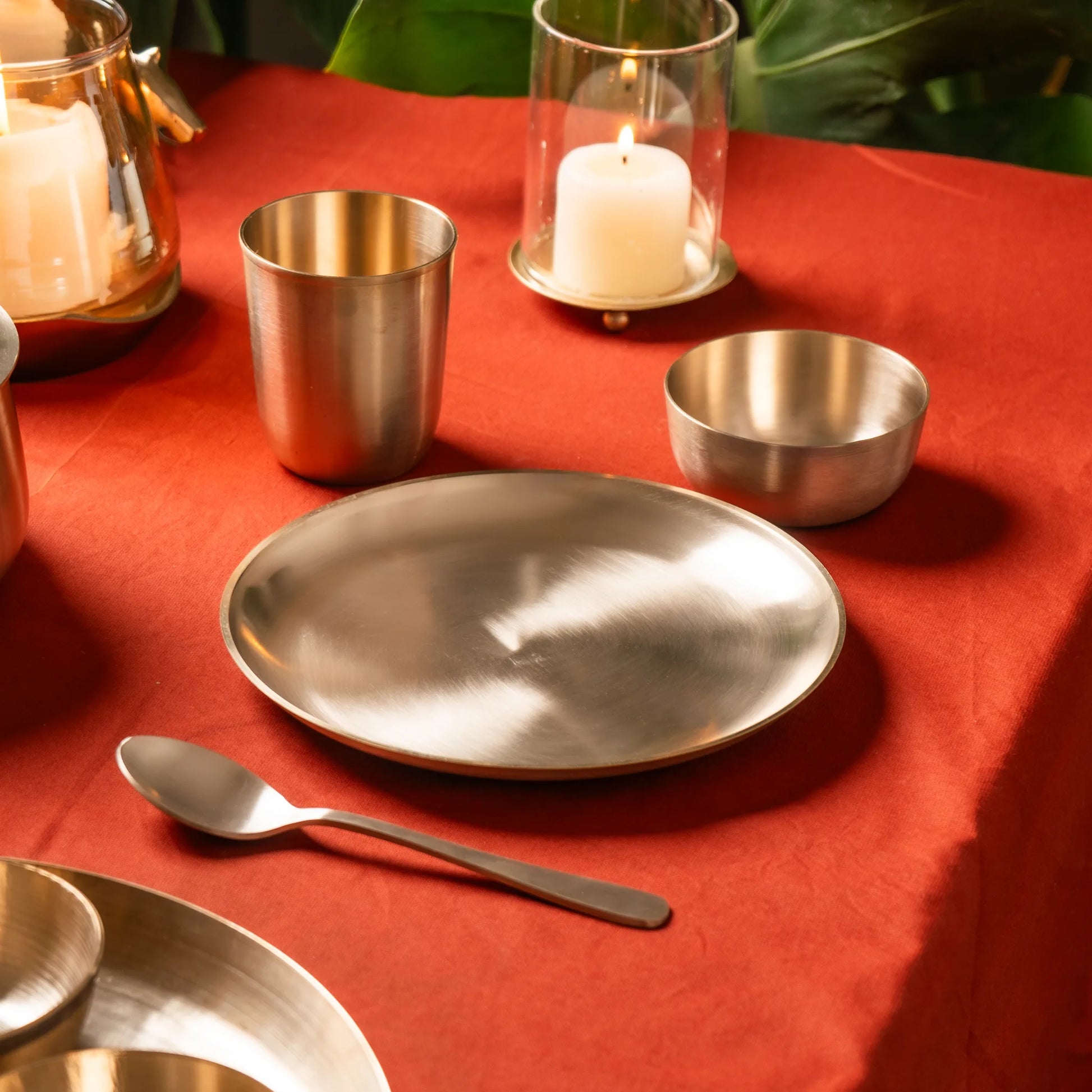 Kansawala kansa baby dinner set annaprashan gift, matte finish bronze