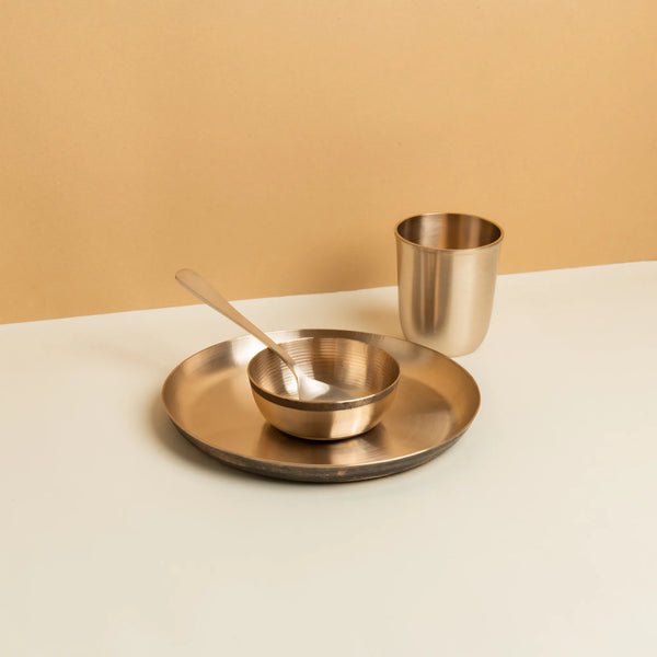 Kansa Baby Dinner Set — Hand-Beaten