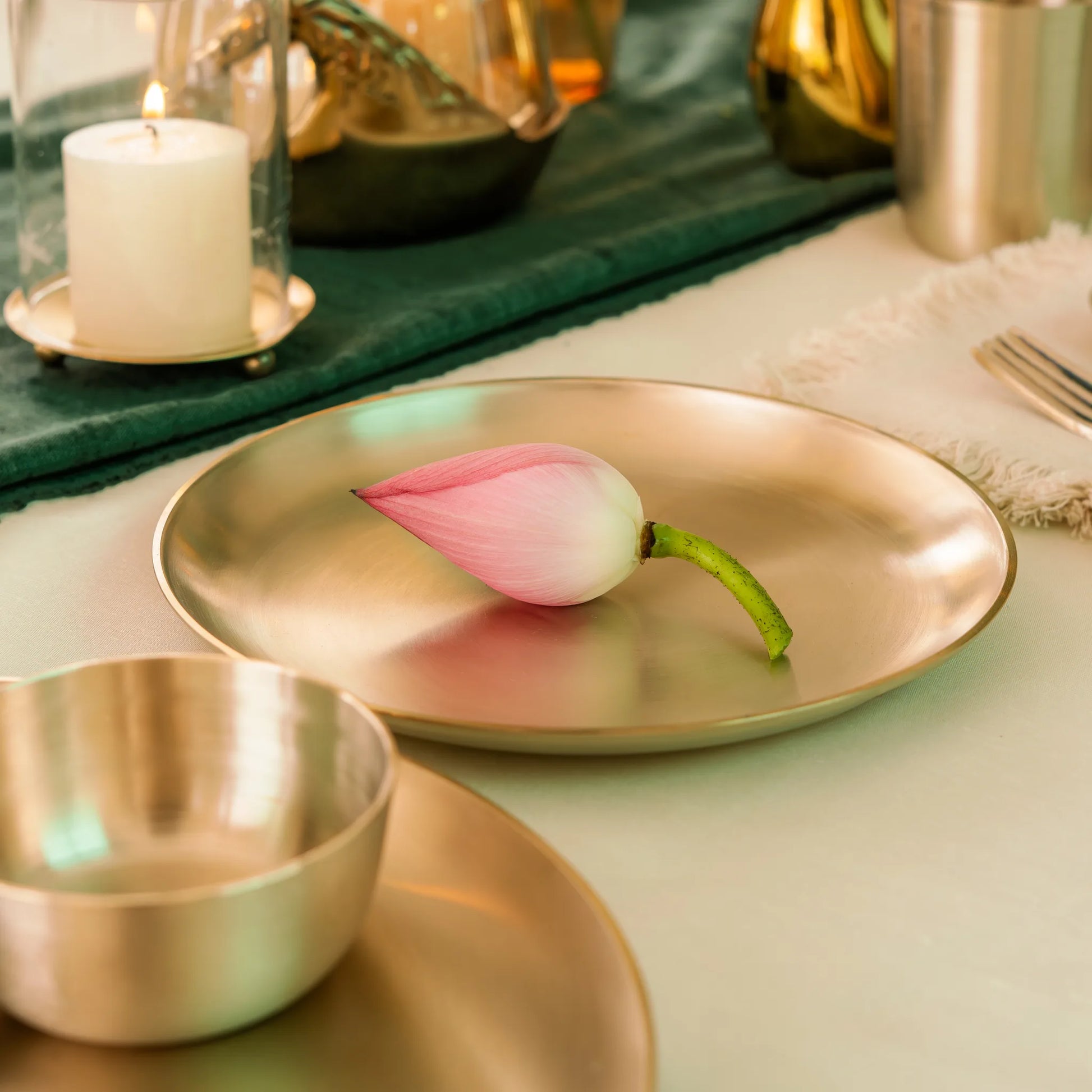 Kansawala kansa bronze dinnerware set, matte finish, view 14