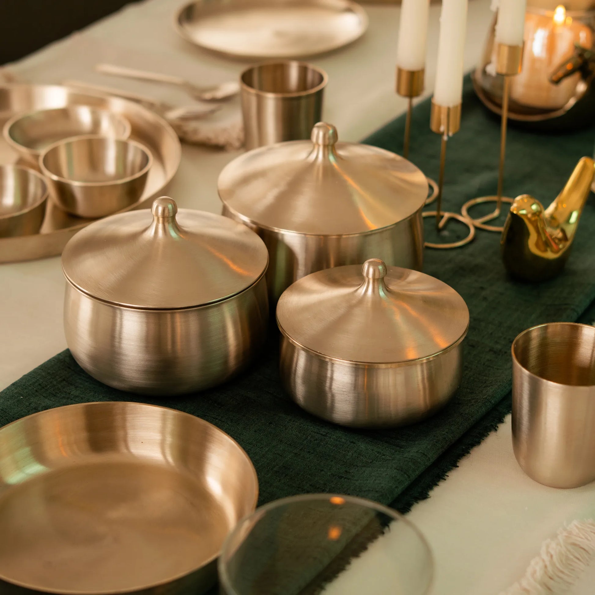 Kansawala kansa dinner set 56 piece, hand-beaten, view 13