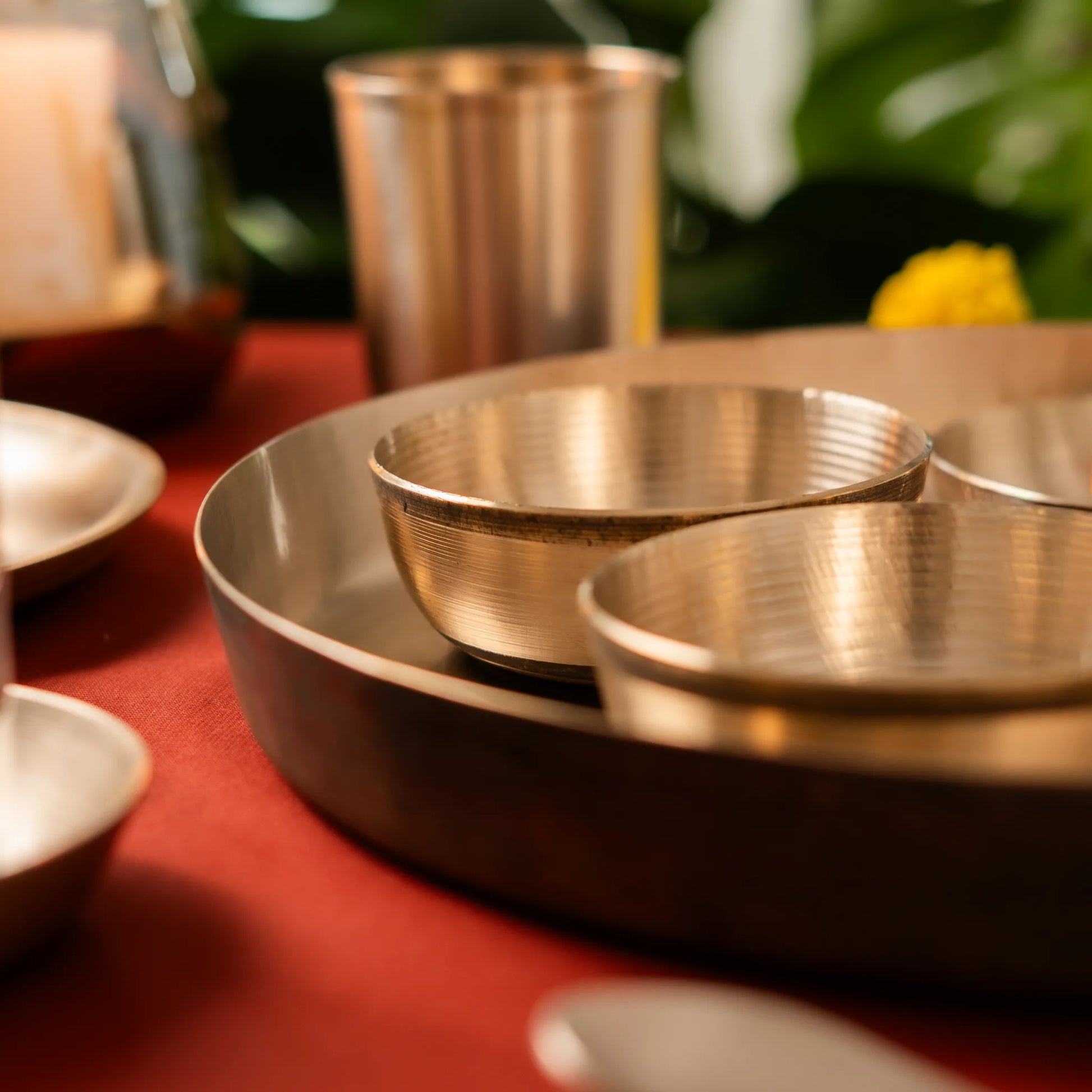 Kansawala kansa dinner thali indian 11 handmade, hand-beaten kansa