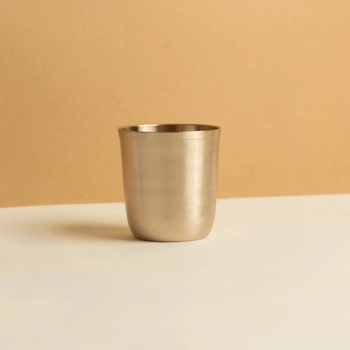 Kansawala kansa glass deluxe 2 piece gift set, matte finish bronze