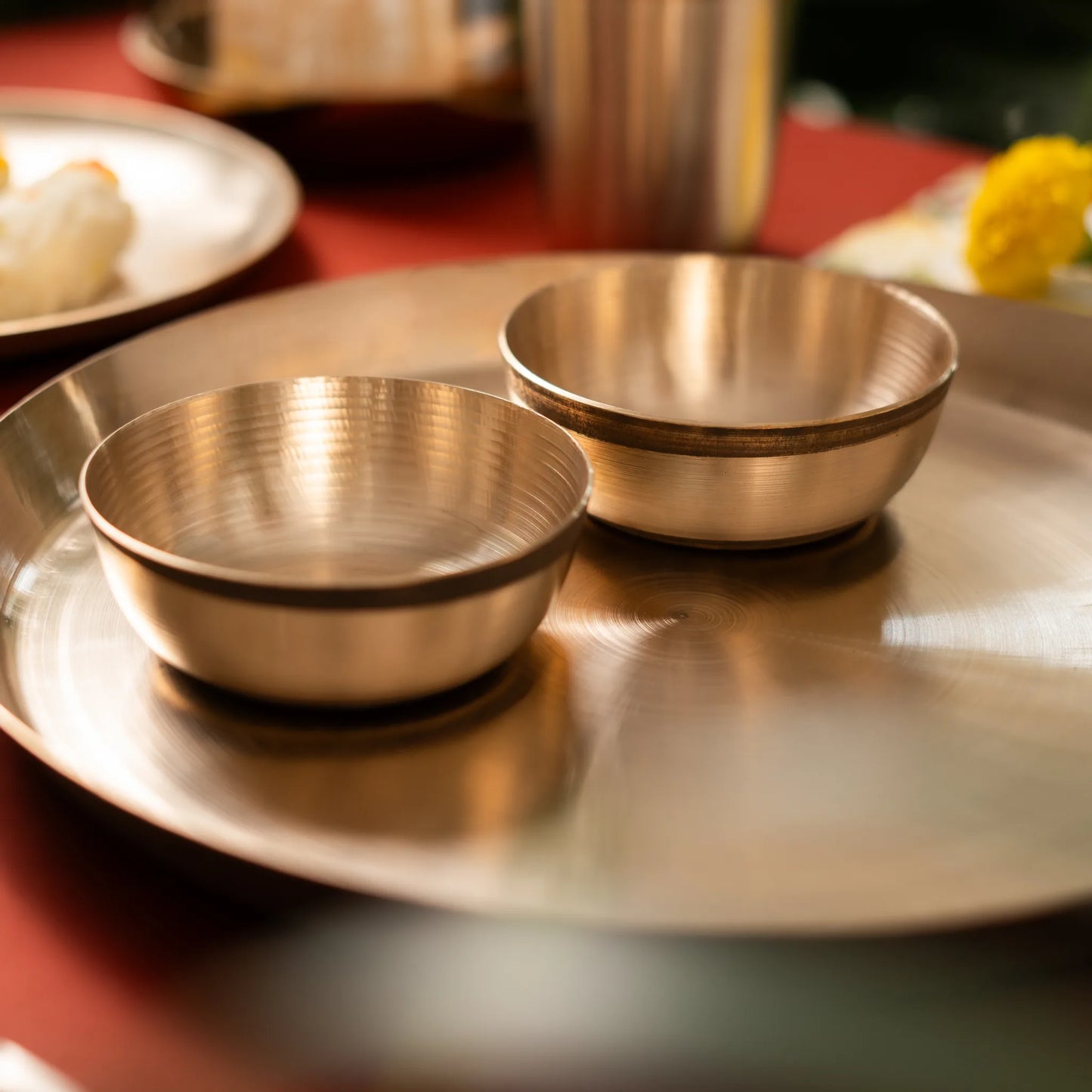 Kansawala kansa katori medium 2 piece for family daily use, hand-beaten kansa bronze