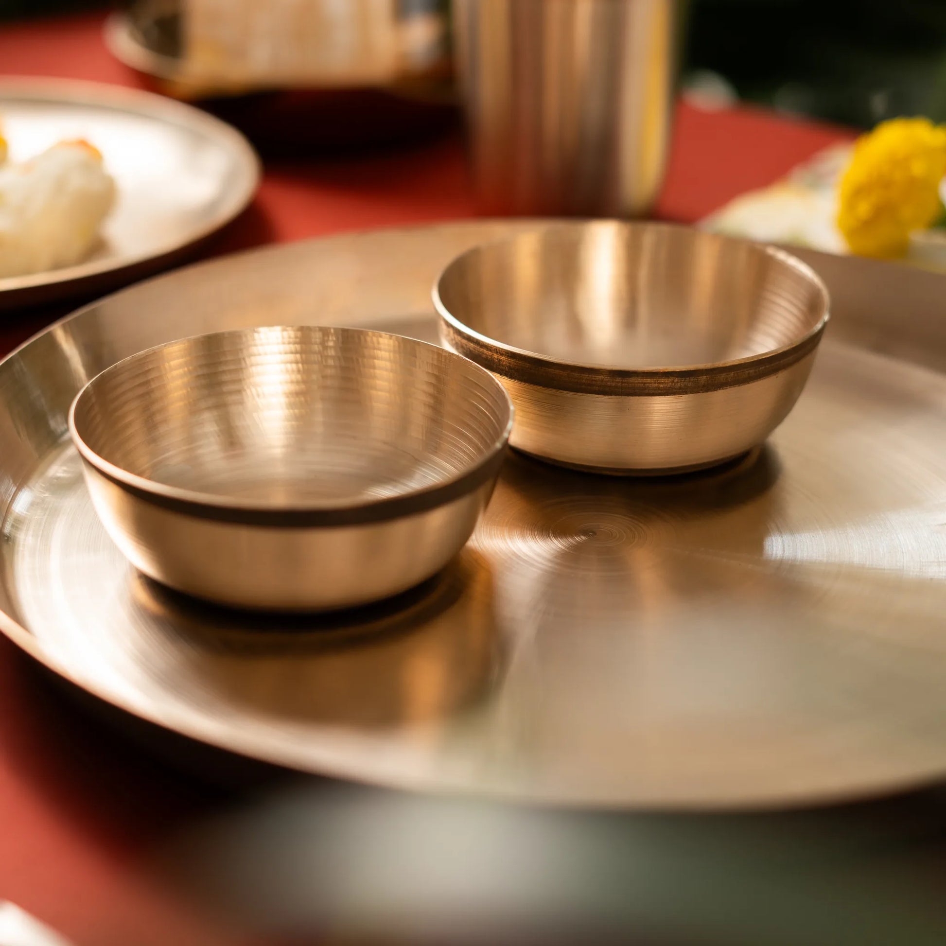 Kansawala kansa katori medium 2 piece for family daily use, hand-beaten kansa bronze