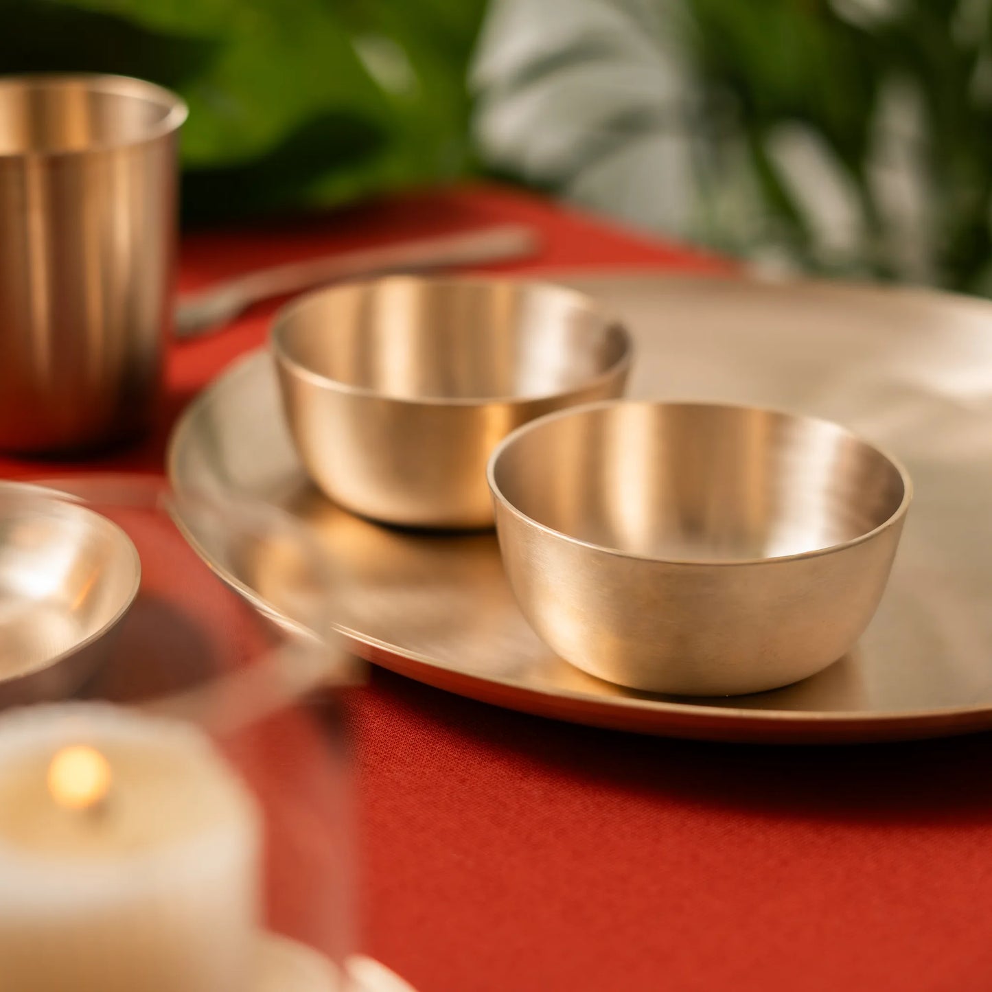 Kansawala kansa katori medium 2 piece for family daily use, matte finish bronze