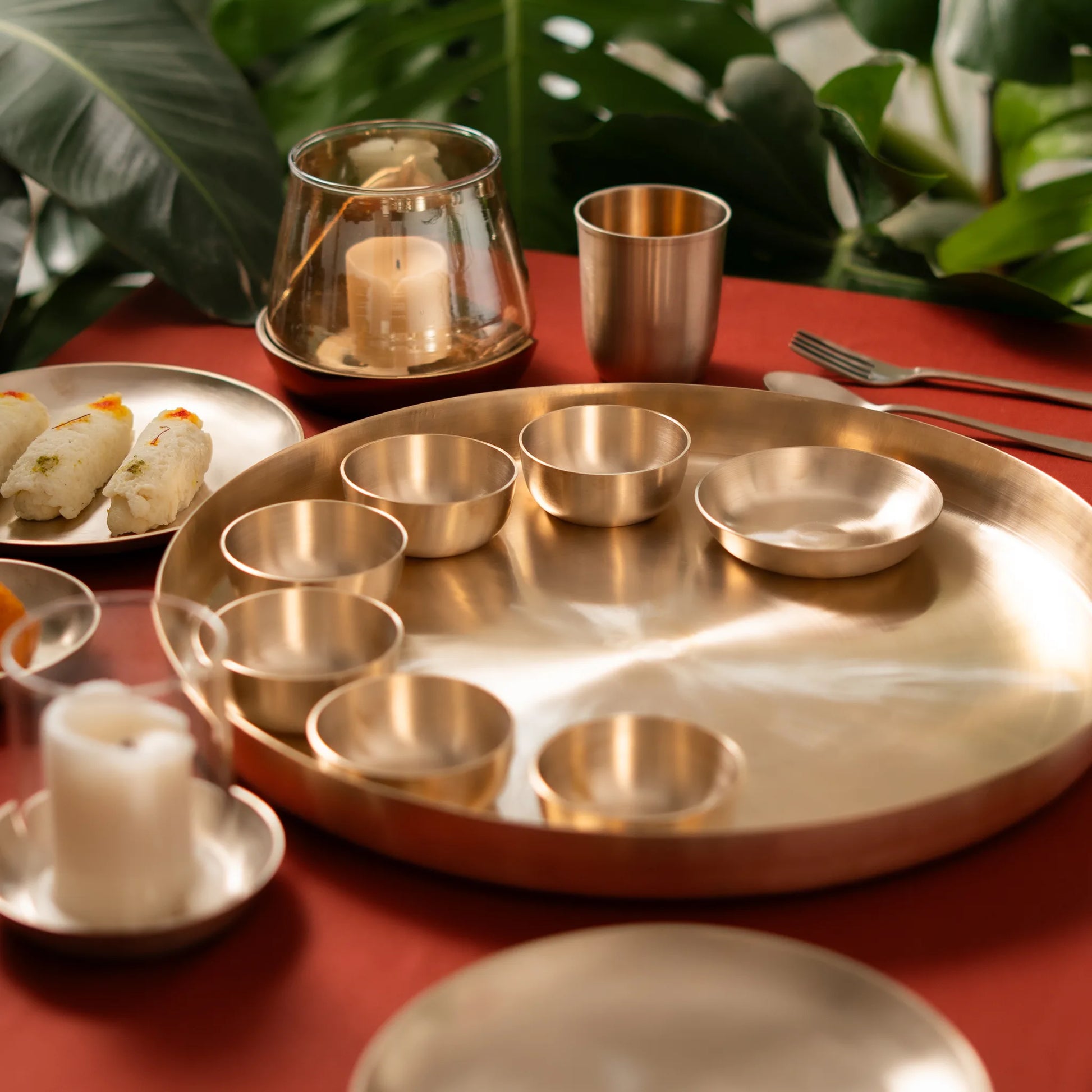Kansawala kansa maharaja thali set, matte finish, view 13