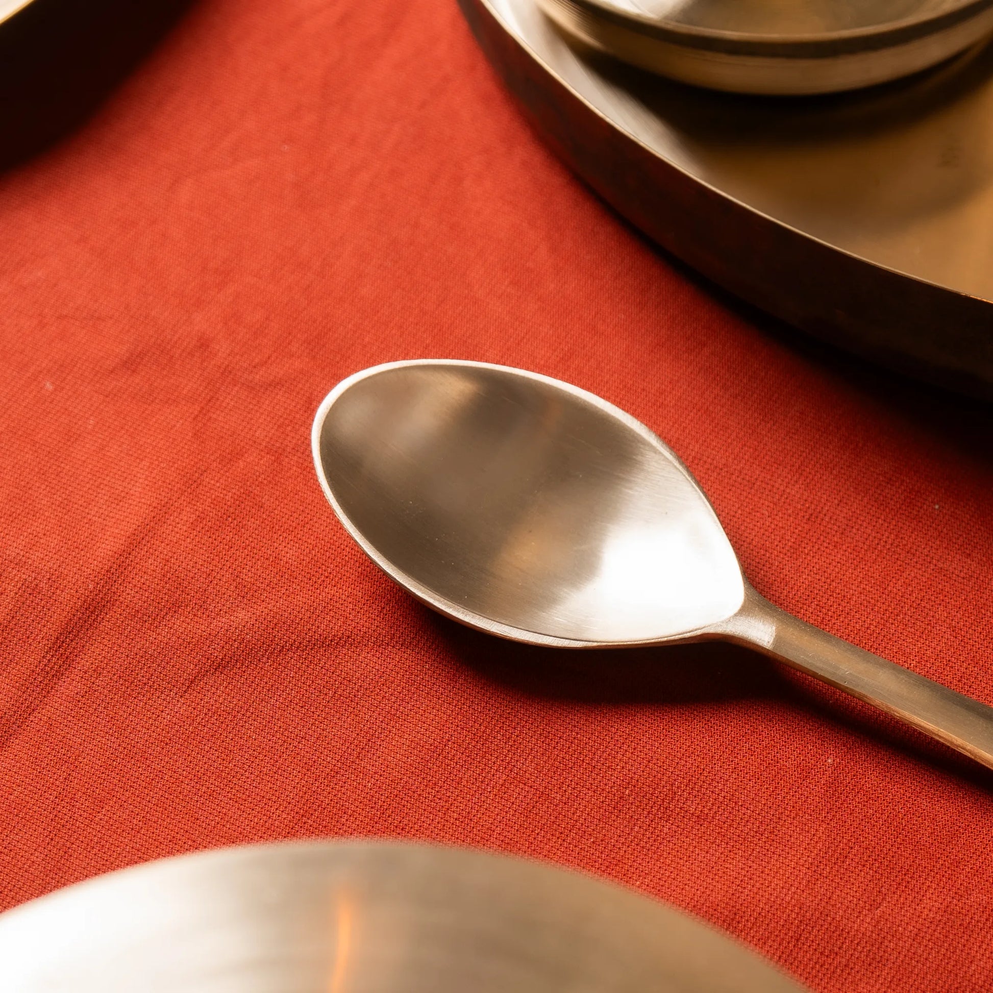 Kansa Serving Spoon Set – 3 piece gift, matte bronze by Kansawala