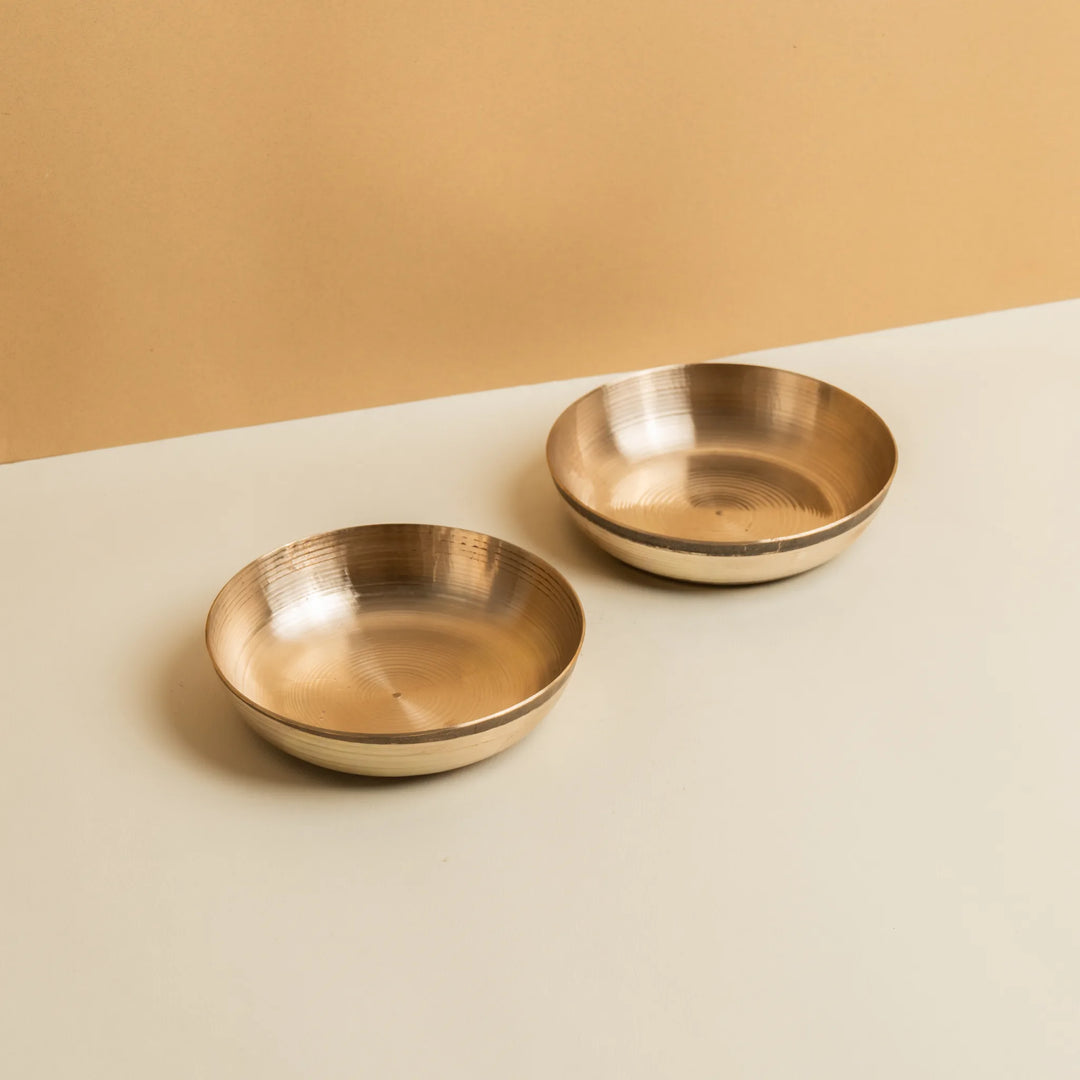 Kansawala kansa sweet dish 2 piece wedding gift, hand-beaten kansa bronze