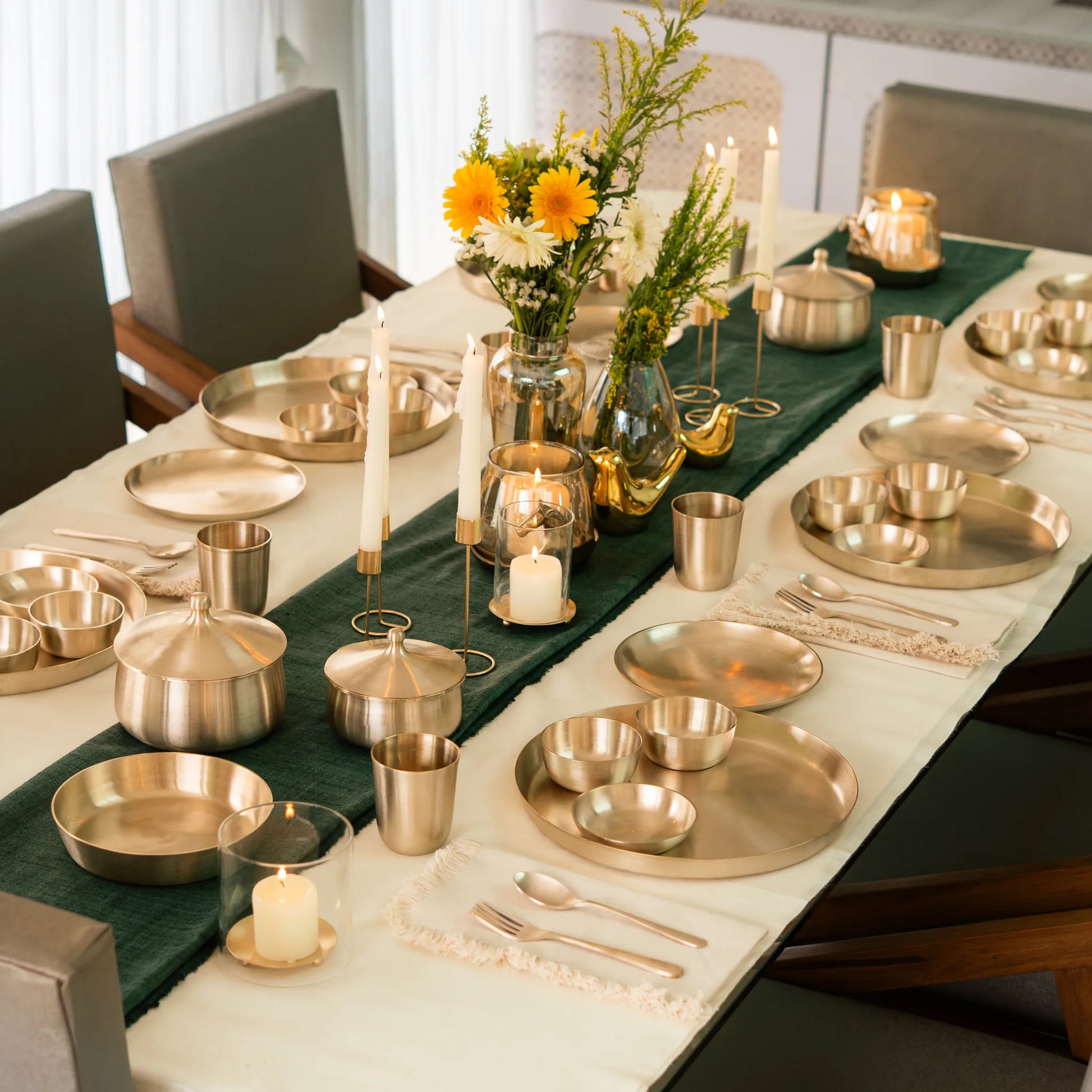 Kansawala kansa thali set 56 piece, matte finish, view 13
