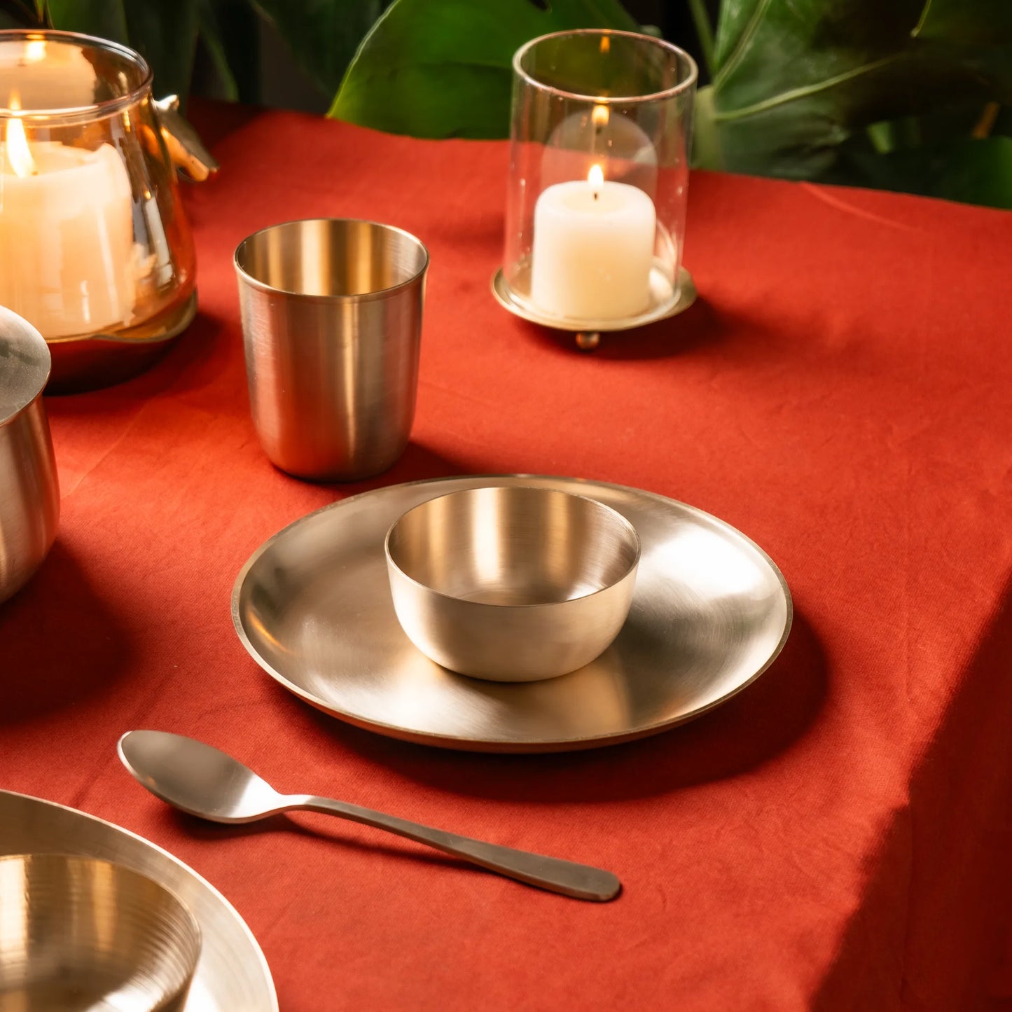Kansawala kansa baby dinner set, matte finish