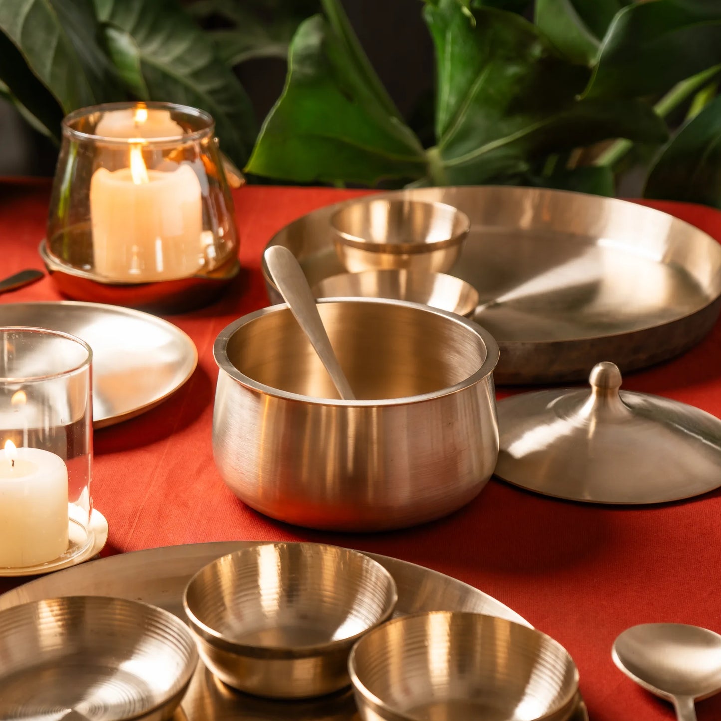 Kansawala kansa serving bowl 3 piece, matte finish