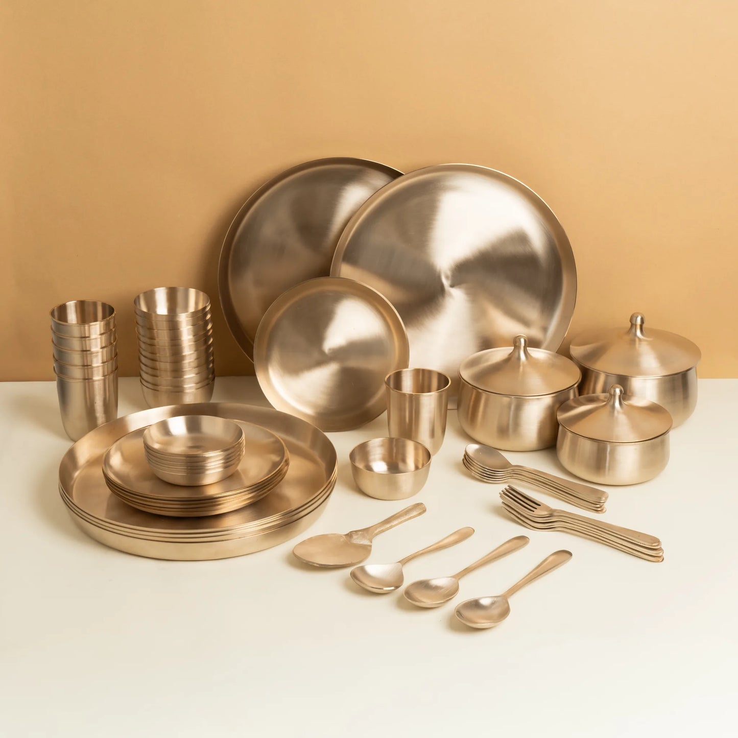 Kansawala kansa thali set 56 piece, matte finish