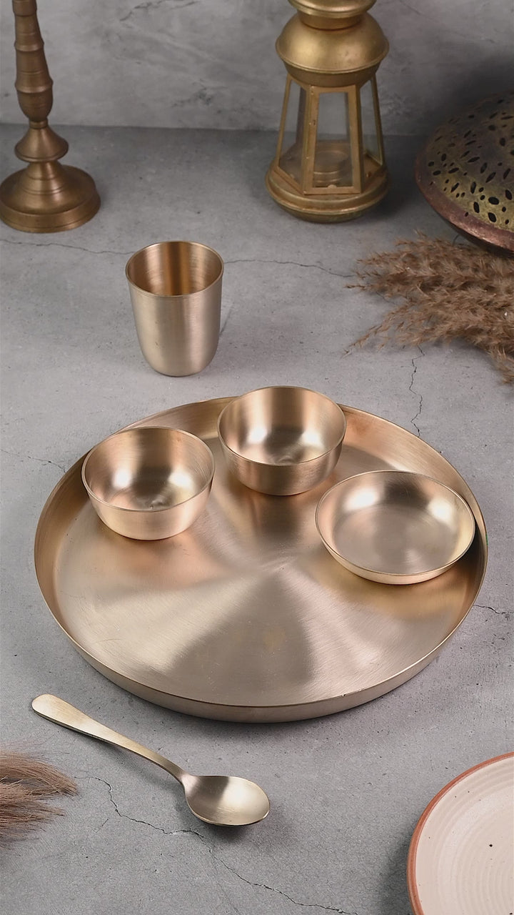 Kansa Thali Set 6 Piece | Matte Finish