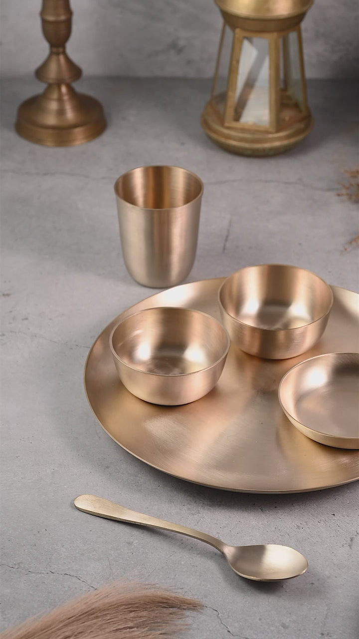 Kansa Dinner Set 6 Piece | Matte Finish
