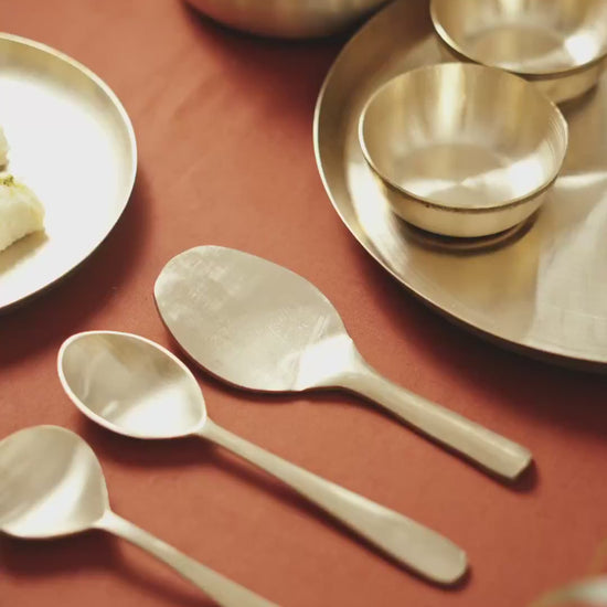 Kansawala kansa serving spoon 3 piece matte product video
