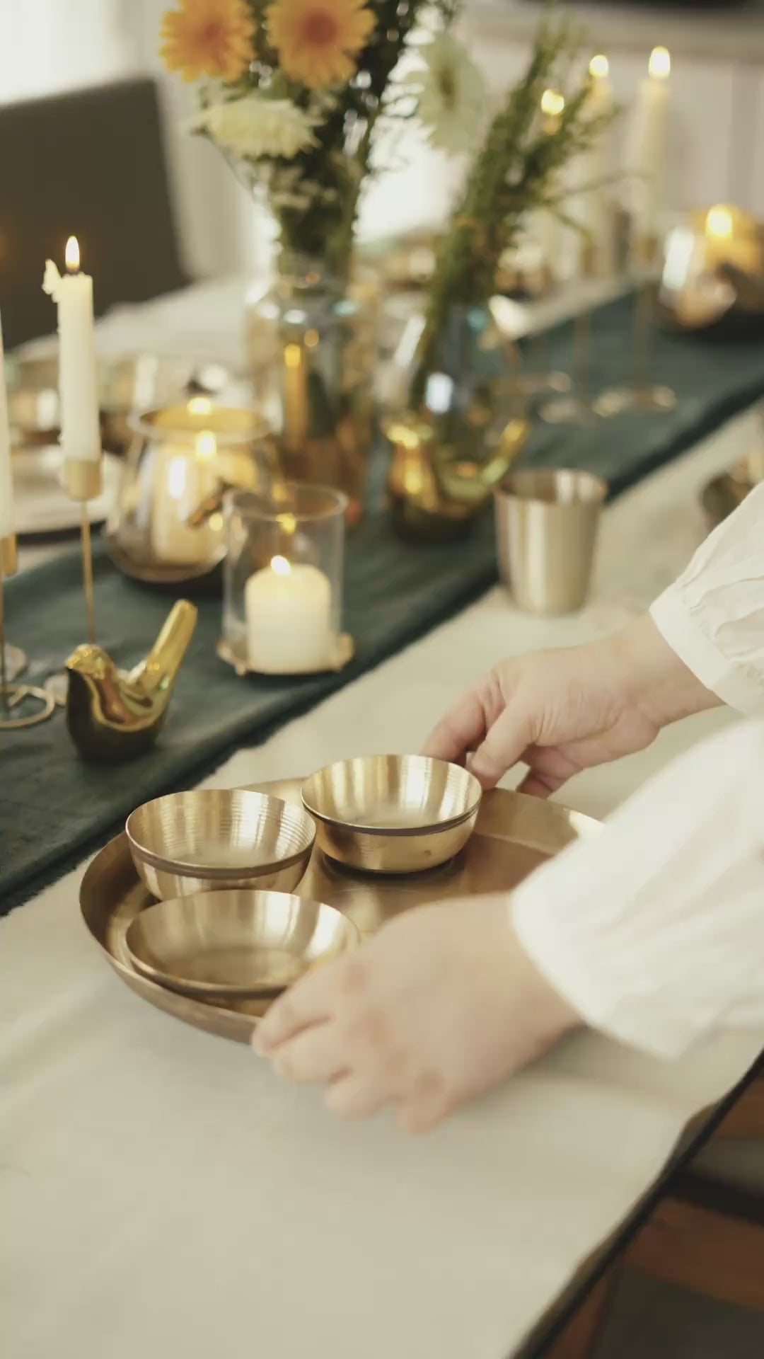 Kansawala kansa dinner set 56 piece hand-beaten product video