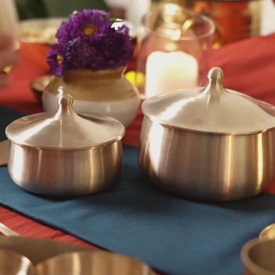 Kansawala kansa serving bowl 3 piece matte product video