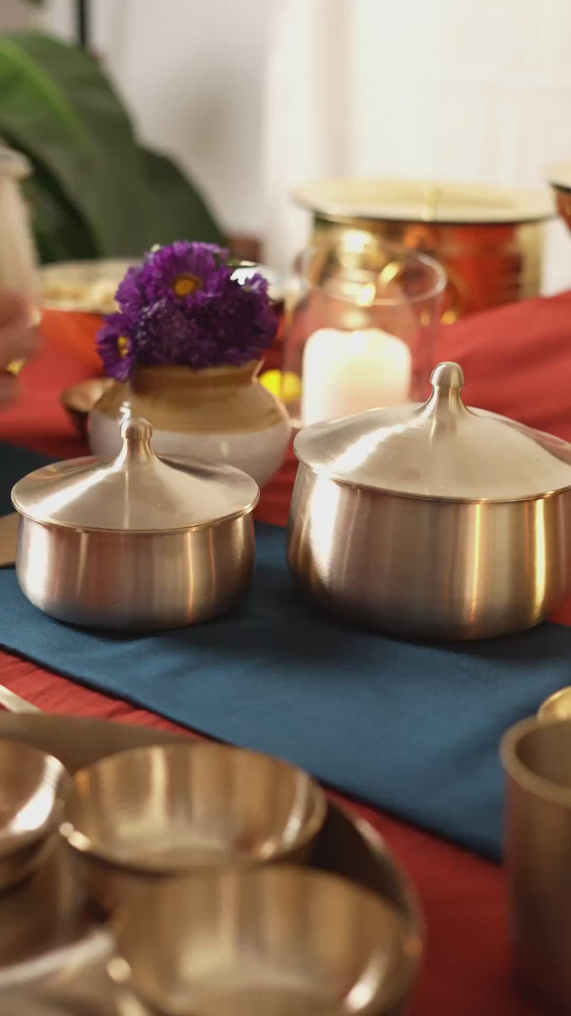 Kansawala kansa serving bowl 3 piece matte product video